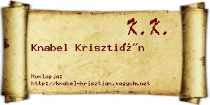 Knabel Krisztián névjegykártya